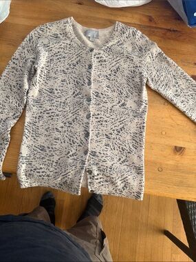 Pure Collection cream cashmere speckled knit cardigan